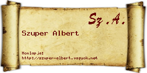 Szuper Albert névjegykártya